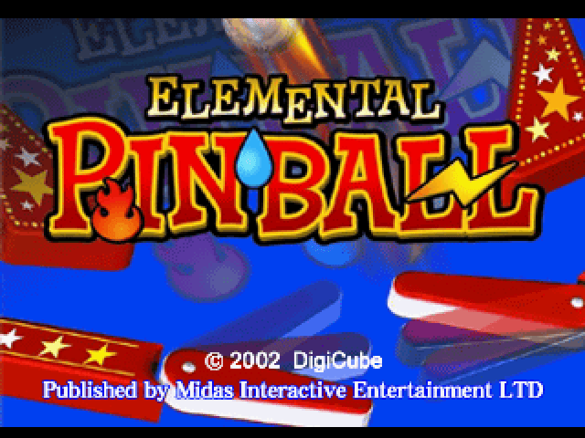Elemental Pinball title screen for Playstation